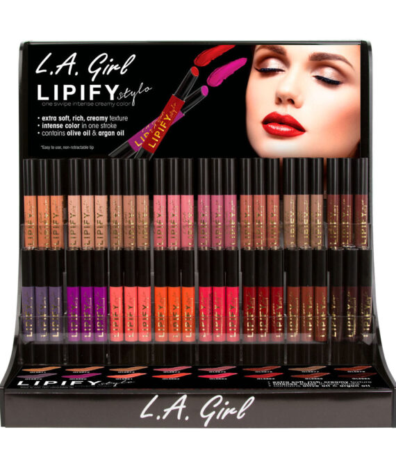 LA GIRL Lipify Stylo Lipstick Display Set, 144 Pieces