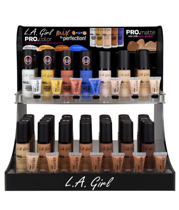 L.A. GIRL Pro Color & Pro Matte Display Set, 84 Pieces + 14 Testers