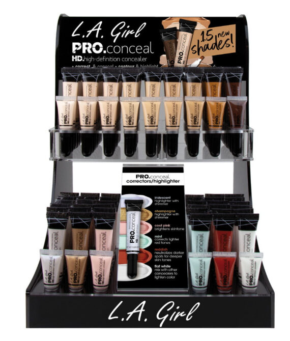 L.A. GIRL Pro Conceal Extended Shades Display Set, 135 Pieces + 15 Testers