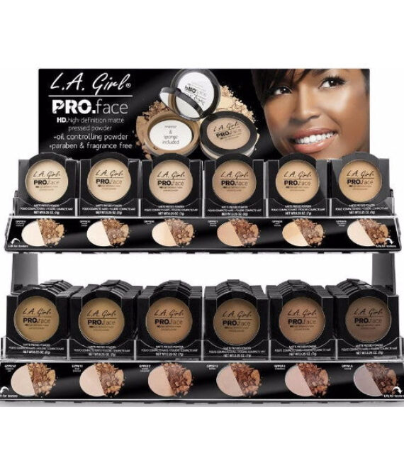 L.A. Girl HD Pro Face Powder Ethnic Display Set 144 Pieces