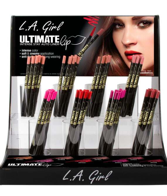 L.A. GIRL Ultimate Auto Lipliner Display Set, 96 Pieces