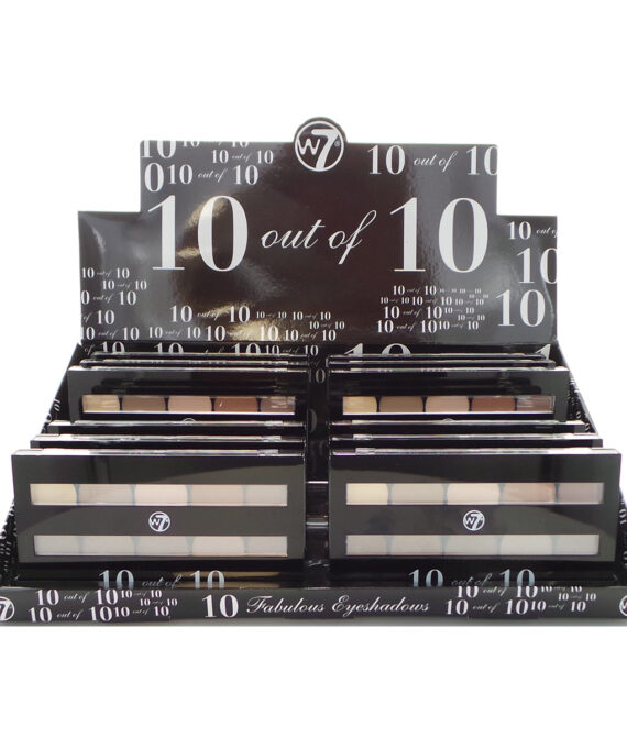 W7 Perfect 10 out of 10 Eyeshadow Palette Browns Display Set, 12 Pieces